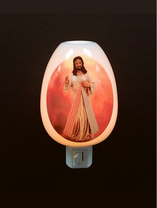 Porcelain Divine Mercy Night Light With Gift Box